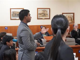 student speaking