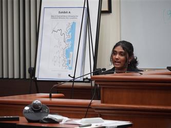 student speaking in mic