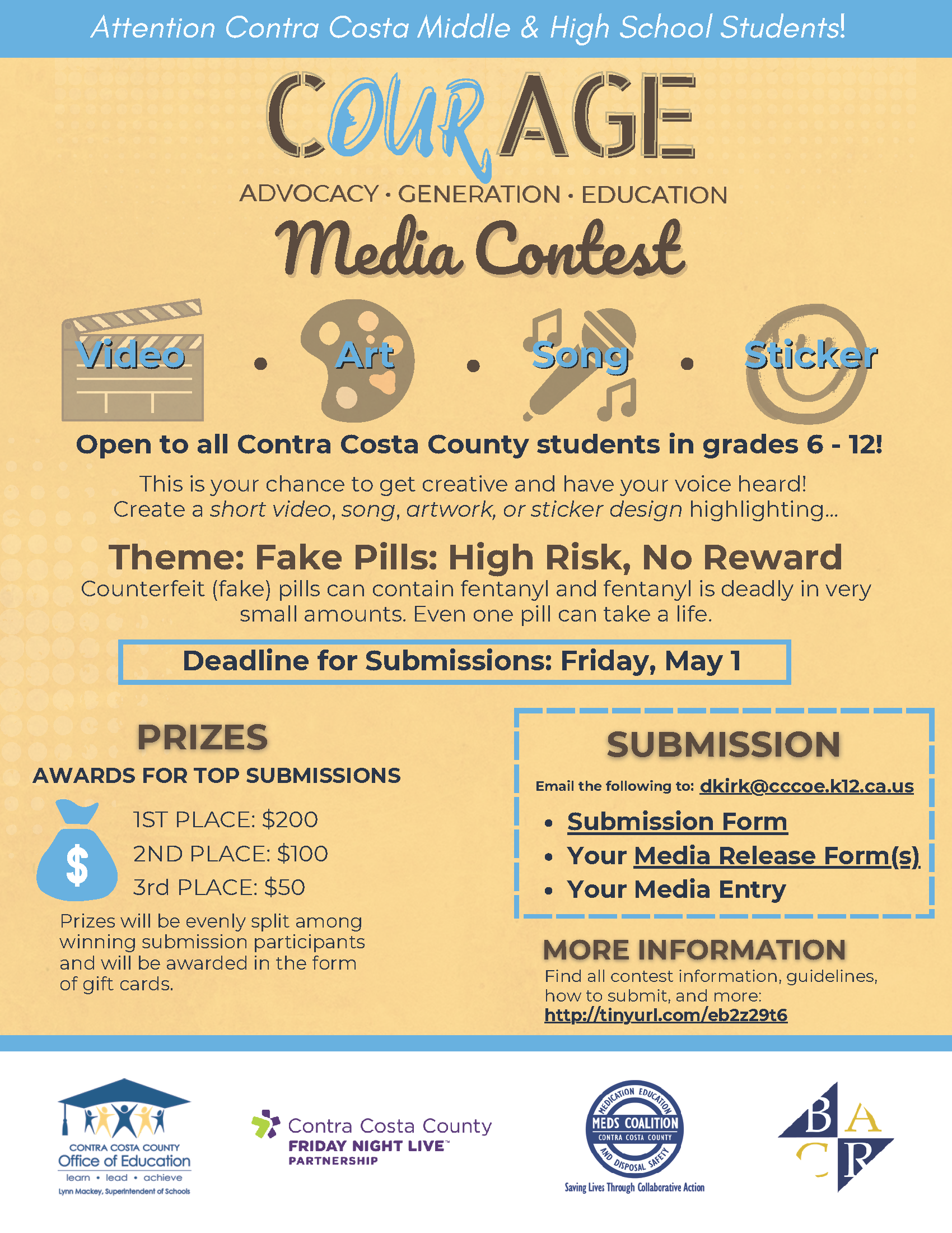 CourAGE Media Flyer, submission forms, media release form